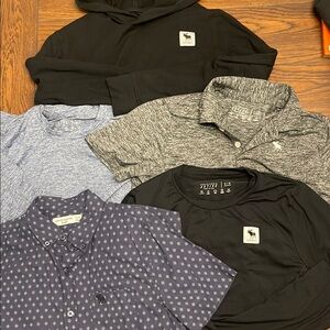 Abercrombie & Fitch Men's Black, Gray, and Blue Shirts